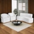 Kit Sofá Curvo Amsterdã 140cm e 2 Poltronas Luiza Max Bouclé Branco