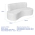 Kit Sofá Curvo Amsterdã 140cm e 2 Poltronas Luiza Max Bouclé Branco