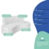 Kit Sofá Curvo Amsterdã 140cm e 2 Poltronas Luiza Max Bouclé Branco