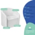 Kit Sofá Curvo Amsterdã 140cm e 2 Poltronas Luiza Max Bouclé Branco