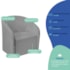Kit Sofá Curvo Amsterdã 140cm e 2 Poltronas Luiza Max Bouclé Cinza