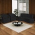 Kit Sofá Curvo Amsterdã 140cm e 2 Poltronas Luiza Max Bouclé Preto