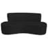 Kit Sofá Curvo Amsterdã 140cm e 2 Poltronas Luiza Max Bouclé Preto
