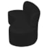 Kit Sofá Curvo Amsterdã 140cm e 2 Poltronas Luiza Max Bouclé Preto
