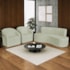 Kit Sofá Curvo Amsterdã 140cm e 2 Poltronas Luiza Max Bouclé Verde Oliva