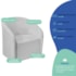 Kit Sofá Curvo Amsterdã 140cm e 2 Poltronas Luiza Max Linho Cinza Claro