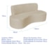 Kit Sofá Curvo Amsterdã 140cm e 2 Poltronas Luiza Max Suede Bege