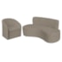 Kit Sofá Curvo Amsterdã 140cm e 2 Poltronas Luiza Max Suede Cappuccino