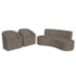 Kit Sofá Curvo Amsterdã 140cm e 2 Poltronas Luiza Max Suede Marrom