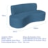 Kit Sofá Curvo Amsterdã 140cm e Poltrona Luiza Max Linho Azul Royal
