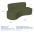 Kit Sofá Curvo Amsterdã 140cm e Poltrona Luiza Max Linho Verde