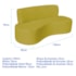Kit Sofá Curvo Amsterdã 140cm e Poltrona Luiza Max Suede Amarelo