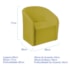 Kit Sofá Curvo Amsterdã 140cm e Poltrona Luiza Max Suede Amarelo