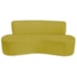 Kit Sofá Curvo Amsterdã 140cm e Poltrona Luiza Max Suede Amarelo