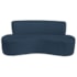 Kit Sofá Curvo Amsterdã 140cm e Poltrona Luiza Max Suede Azul Marinho