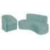 Kit Sofá Curvo Amsterdã 140cm e Poltrona Luiza Max Suede Azul Tiffany