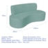 Kit Sofá Curvo Amsterdã 140cm e Poltrona Luiza Max Suede Azul Tiffany