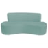 Kit Sofá Curvo Amsterdã 140cm e Poltrona Luiza Max Suede Azul Tiffany