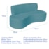 Kit Sofá Curvo Amsterdã 140cm e Poltrona Luiza Max Suede Azul Turquesa