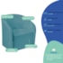 Kit Sofá Curvo Amsterdã 140cm e Poltrona Luiza Max Suede Azul Turquesa