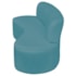 Kit Sofá Curvo Amsterdã 140cm e Poltrona Luiza Max Suede Azul Turquesa