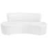 Kit Sofá Curvo Amsterdã 140cm e Poltrona Luiza Max Suede Branco