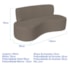 Kit Sofá Curvo Amsterdã 140cm e Poltrona Luiza Max Suede Marrom