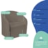 Kit Sofá Curvo Amsterdã 140cm e Poltrona Luiza Max Suede Marrom