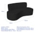 Kit Sofá Curvo Amsterdã 140cm e Poltrona Luiza Max Suede Preto