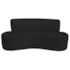 Kit Sofá Curvo Amsterdã 140cm e Poltrona Luiza Max Suede Preto