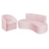 Kit Sofá Curvo Amsterdã 140cm e Poltrona Luiza Max Suede Rosa Bebê