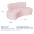 Kit Sofá Curvo Amsterdã 140cm e Poltrona Luiza Max Suede Rosa Bebê