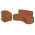 Kit Sofá Curvo Amsterdã 140cm e Poltrona Luiza Max Suede Terracota