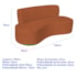 Kit Sofá Curvo Amsterdã 140cm e Poltrona Luiza Max Suede Terracota