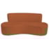 Kit Sofá Curvo Amsterdã 140cm e Poltrona Luiza Max Suede Terracota