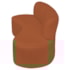 Kit Sofá Curvo Amsterdã 140cm e Poltrona Luiza Max Suede Terracota