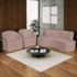 Kit Sofá Curvo Amsterdã 160cm e 2 Poltronas Luiza Max Linho Rose