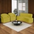 Kit Sofá Curvo Amsterdã 160cm e 2 Poltronas Luiza Max Suede Amarelo