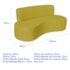 Kit Sofá Curvo Amsterdã 160cm e 2 Poltronas Luiza Max Suede Amarelo