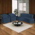 Kit Sofá Curvo Amsterdã 160cm e 2 Poltronas Luiza Max Suede Azul Marinho
