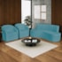 Kit Sofá Curvo Amsterdã 160cm e 2 Poltronas Luiza Max Suede Azul Turquesa
