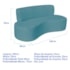 Kit Sofá Curvo Amsterdã 160cm e 2 Poltronas Luiza Max Suede Azul Turquesa
