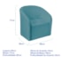 Kit Sofá Curvo Amsterdã 160cm e 2 Poltronas Luiza Max Suede Azul Turquesa