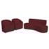 Kit Sofá Curvo Amsterdã 160cm e 2 Poltronas Luiza Max Suede Bordo