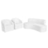 Kit Sofá Curvo Amsterdã 160cm e 2 Poltronas Luiza Max Suede Branco