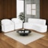 Kit Sofá Curvo Amsterdã 160cm e 2 Poltronas Luiza Max Suede Branco