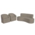 Kit Sofá Curvo Amsterdã 160cm e 2 Poltronas Luiza Max Suede Cappuccino