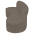 Kit Sofá Curvo Amsterdã 160cm e 2 Poltronas Luiza Max Suede Marrom