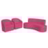 Kit Sofá Curvo Amsterdã 160cm e 2 Poltronas Luiza Max Suede Pink