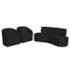 Kit Sofá Curvo Amsterdã 160cm e 2 Poltronas Luiza Max Suede Preto